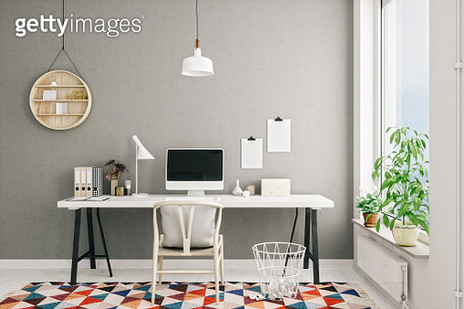 Scandinavian Style Modern Home Office Interior - gettyimageskorea